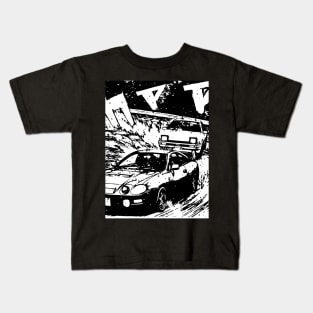 JDM Japanese Drift Racer Drifting Car Anime Manga Eurobeat Intensifies Aesthetic #5 Kids T-Shirt